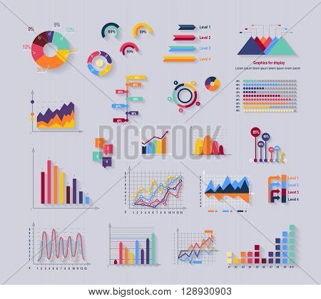 Data tools finance diagram and graphic. Chart and graphic, business diagram data finance, graph report, information data statistic, infographic analysis tools vector illustration