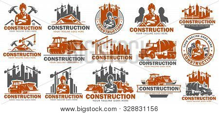 Construction Logo Template Set, Logo Pack, Logo Bundles, Vector Pack Of Construction Logo, Easy To E