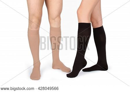 Compression Hosiery. Medical Compression Stockings And Tights For Varicose Veins And Venouse Therapy