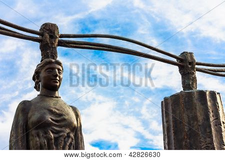 The statue on sky background