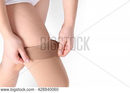 Compression Hosiery. Medical Compression Stockings And Tights For Varicose Veins And Venouse Therapy