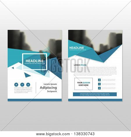 Blue triangle triangle annual report Leaflet Brochure Flyer template design book cover layout design abstract business presentation template a4 size design