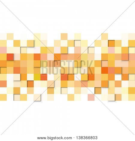 Abstract yellow and orange squares vector background with white copy space.