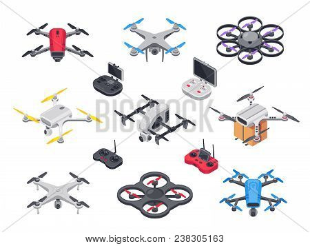 Remote Control Flying Copter With Camera. Radio Controllers For Rotor Drone. Unmanned Aircraft Drone