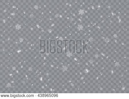 Falling. Snowflakes, Snow Background, Snow Flakes. Christmas Snow For The New Year.  Heavy Snowfall,