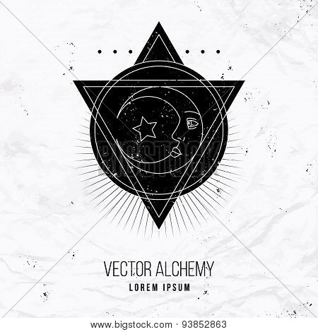 Vector geometric alchemy symbol