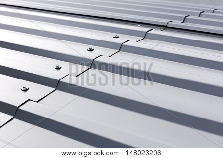 Corrugated Metal Cladding On Industrial Building Roof