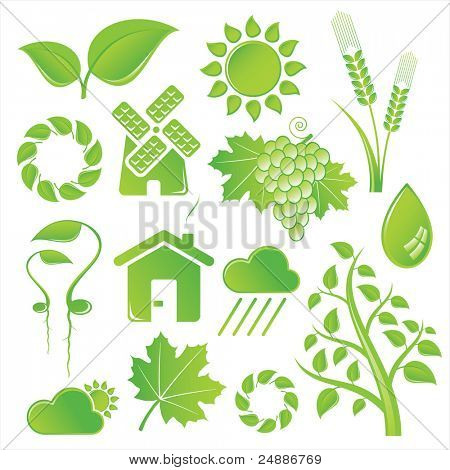 Vector natuur pictogrammen Set