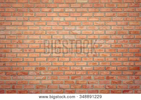 Old Orange Brick Wall Concrete Or Stone Texture Background, Wallpaper Limestone Abstract To Flooring