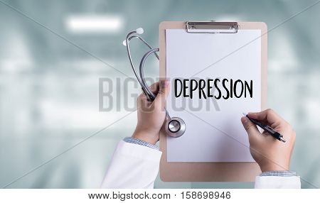 Depression  Miserable Depressed , Depression And Its Consequences, Depressed Emotions Concept ,  Alo