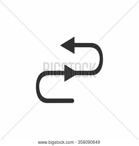 U Turn Icon Or Return Arrows. Stock Vector Illustration Isolated On White Background.