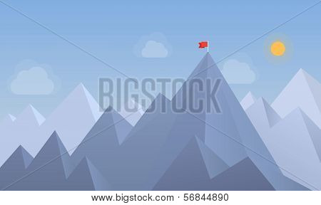 Flag On The Peak Illustration