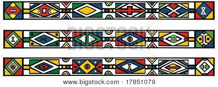 Conjunto de patrones tradicionales africanos Ndebele - Vector Illustration