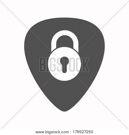 Isolated Guitar Plectrum With  A Closed Lock Pad