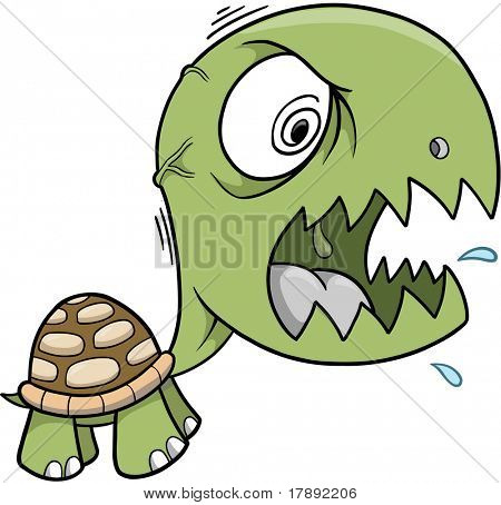 Crazy Insane Turtle Vector Illustration