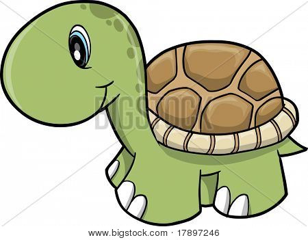 Cute Safari turtle Vector Illustration