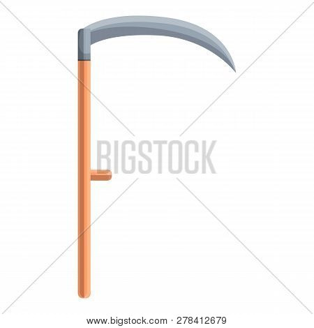 Scythe Icon. Cartoon Of Scythe Vector Icon For Web Design Isolated On White Background