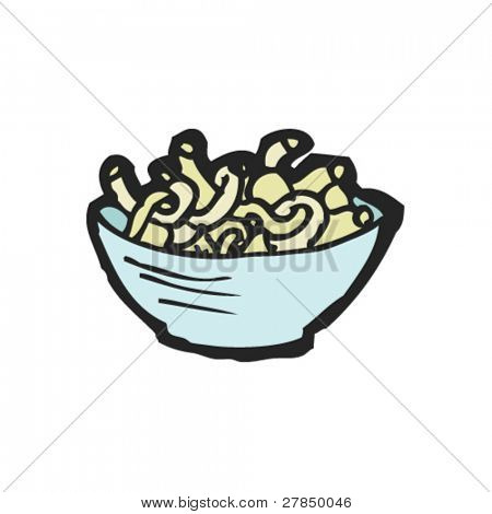 disegno eccentrico di una ciotola di pasta