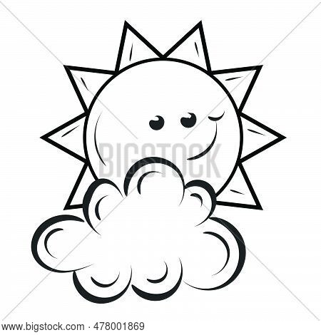 Sun Face Design For Print Or Use As Logo, Card, Flyer Or T Shirt