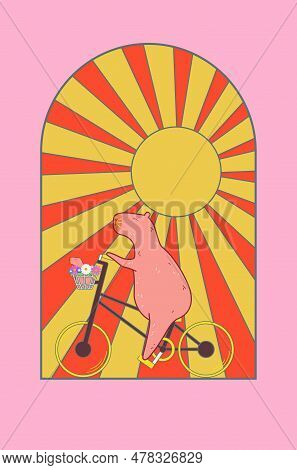 Capybara Riding Bicycle