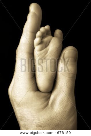 Fathers Hand Babies Foot