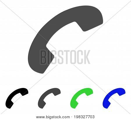 Phone Receiver Hang Up flat vector pictogram. Colored phone receiver hang up, gray, black, blue, green icon versions. Flat icon style for application design.