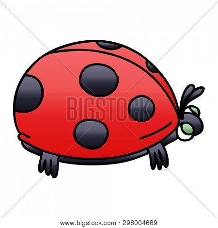 gradient shaded quirky cartoon ladybird