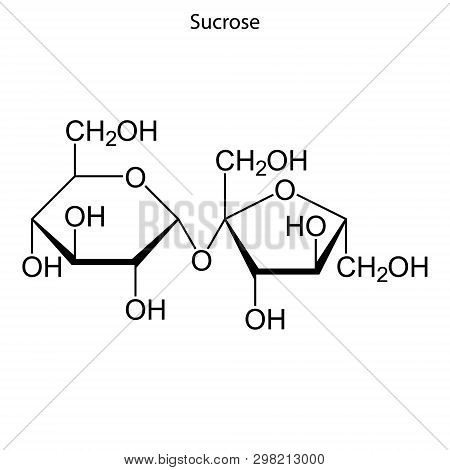 Skeletal Formula Of Sucrose. Chemical Molecule . Template For Your Design . Template For Your Design