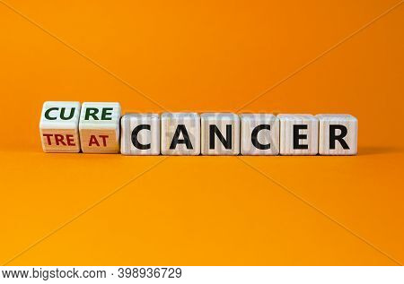 Cure Or Treat Cancer Symbol. Turned A Cube And Changes Words 'treat Cancer' To 'cure Cancer'. Beauti