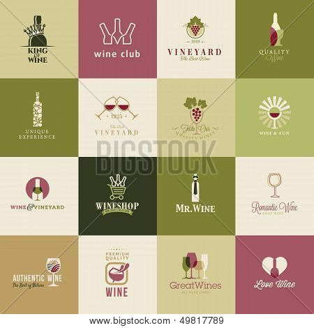 Set of icons for wine