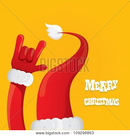 Santa Claus rock n roll icon vector illustration.