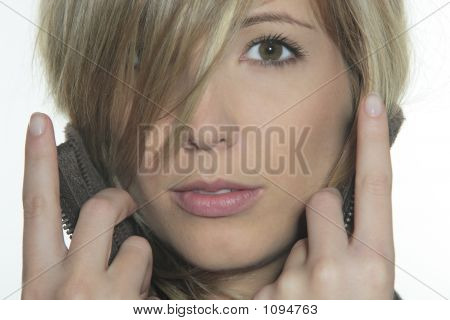 Young Blond Caucasian Enigmatic Woman