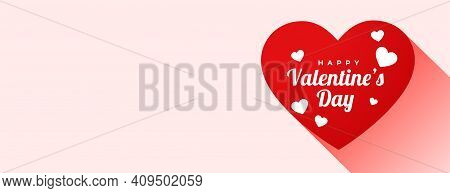 Happy Valentines Day Heart Banner With Text Space