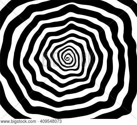 Vector Spiral. Spiral. The Concentric Circles. The Silhouette Of The Spiral. Effect, Hypnosis, The S