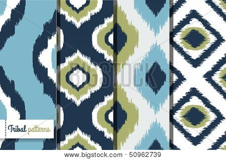 Retro ikat tribal naadloze patronen, fashion design, illustratie voor web ontwerp of home decor