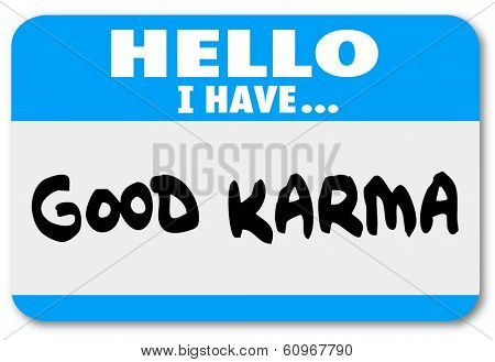 Good Karma Name Tag Sticker Fate Destiny Future