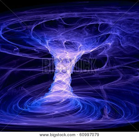 blue energy tornado - high quality and very detailed computer-generated image