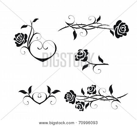 Rose flowers with vintage elements