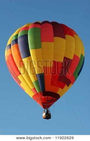 Colorful hot air balloon on blue sky