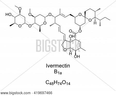 Ivermectin, Chemical Formula And Skeletal Structure. The B1a Derivative Is The Main Component Of Ive