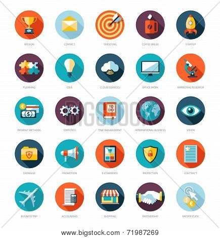 Set of modern flat design business infographics icons