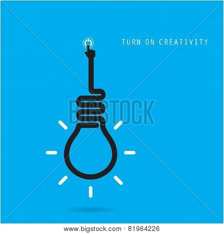 Turn On Creative Light Bulb Concept.