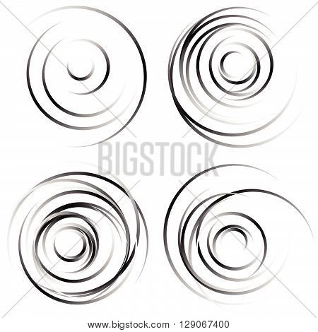 Abstract Spiral Shapes - Spirally, Whirling Circular Element Set.