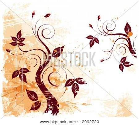 Vector grunge floral achtergrond