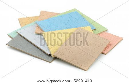 Color samples of  decorative plasters isolated on white