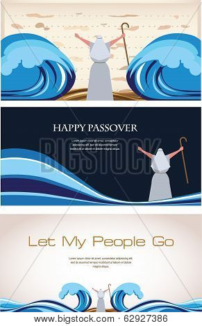 Three Banners of Passover Jewish Holiday