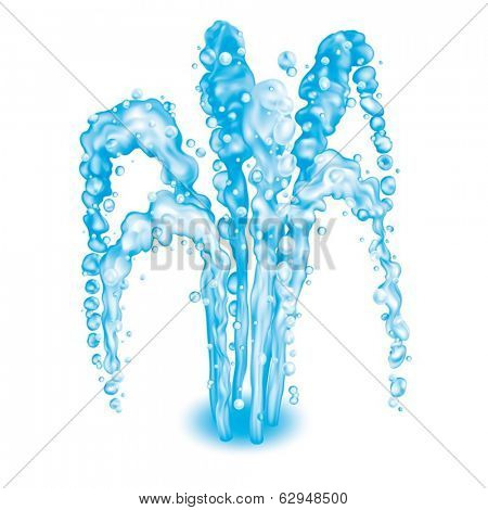 fountain of clean blue water, vector illustration