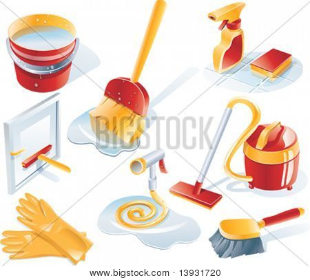 Vector cleaning icon set