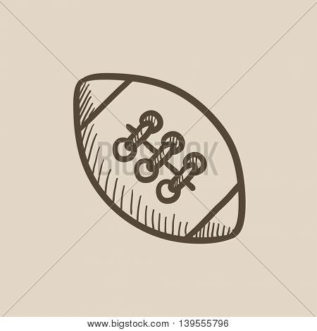 Rugby football ball vector sketch icon isolated on background. Hand drawn Rugby football ball icon. Rugby football ball sketch icon for infographic, website or app.