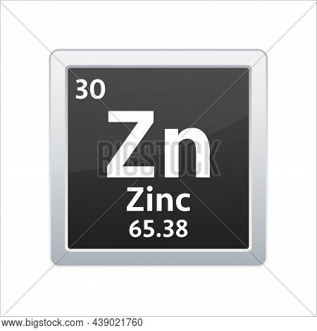 Zinc Symbol. Chemical Element Of The Periodic Table. Vector Stock Illustration